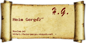 Heim Gergő névjegykártya